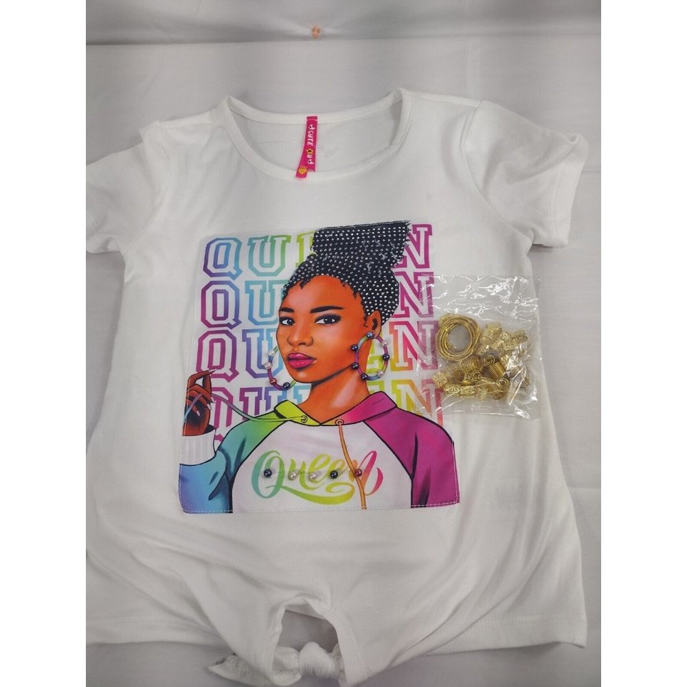 Cute blouse.  white for girl 10-12 with hair accessories